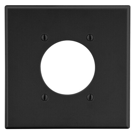 Hubbell Wiring Device-Kellems Wallplate, Mid-Size 2-Gang, 2.15" Opening, Black PJ703BK
